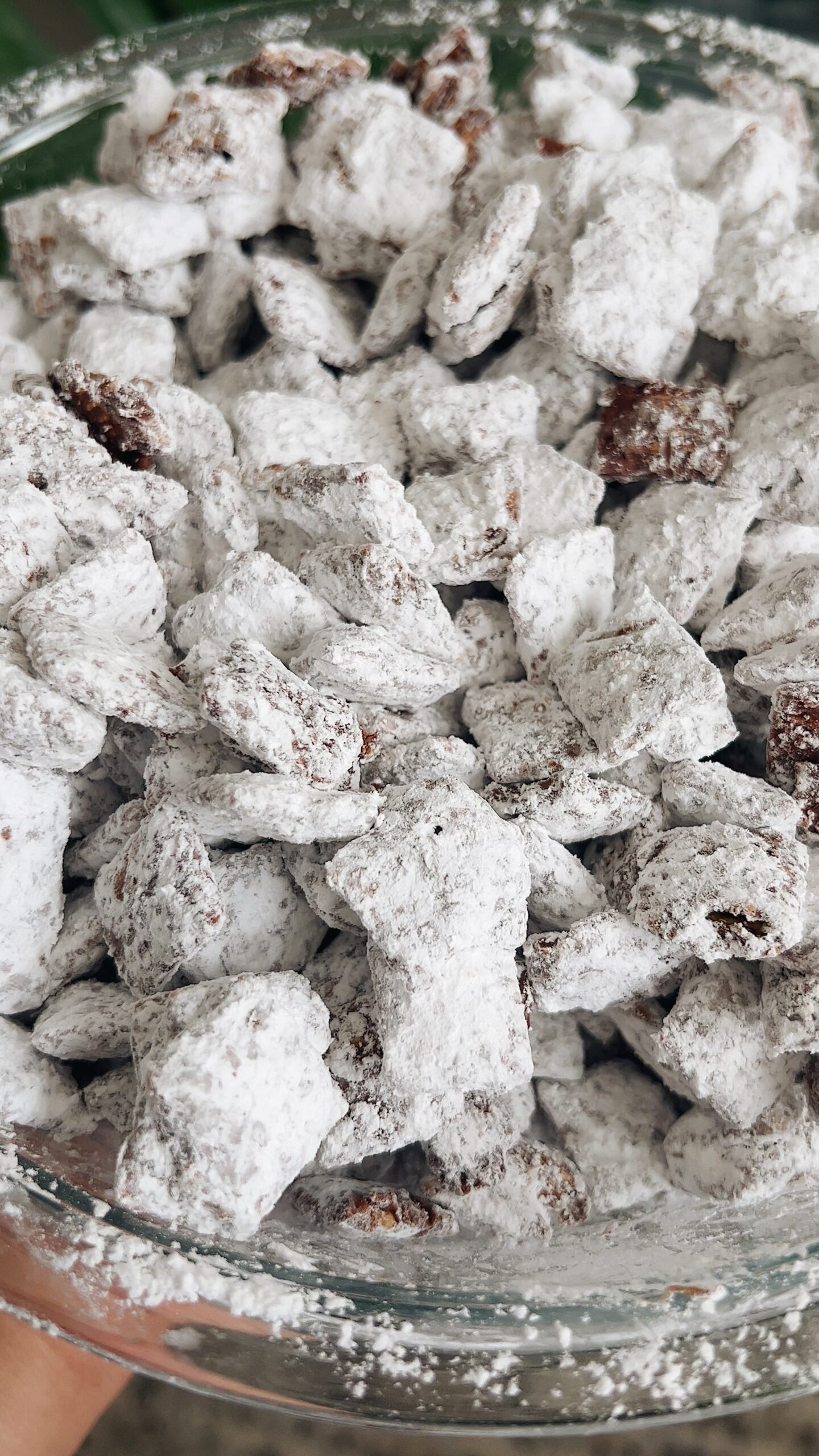 Muddy buddies in cluster in a bowl